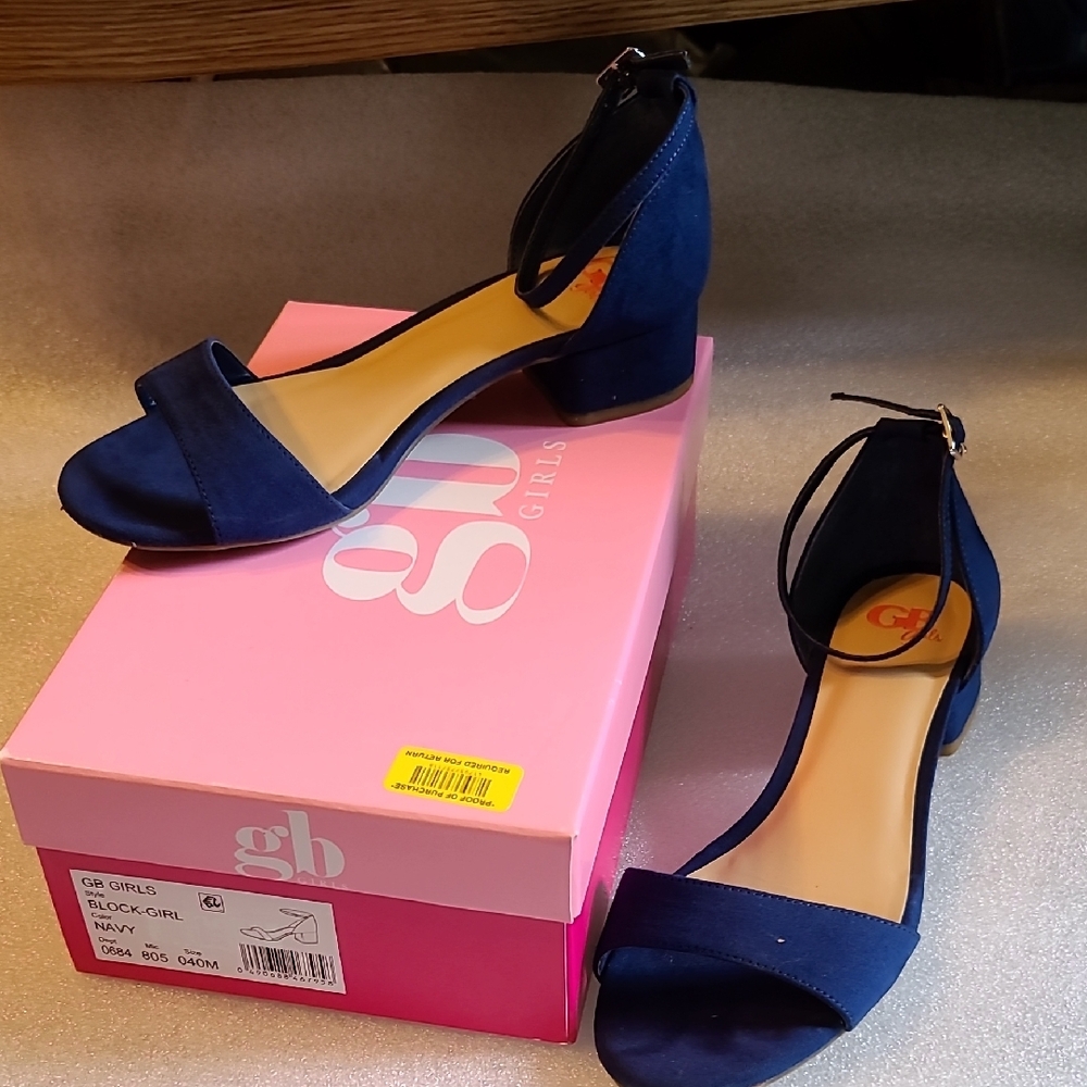 GB Girls Blue Heeled Shoes